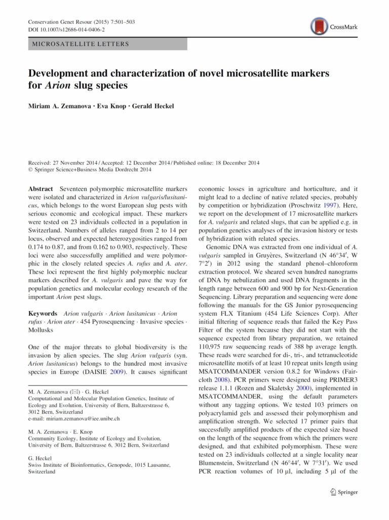 Conservation Genetics Resources